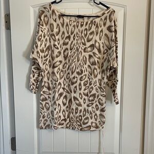 Express Brown Leopard Print Blouse